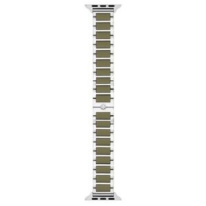 Tory Burch Kira Square Stainless Steel & Green Silicone Band for Apple Watch®